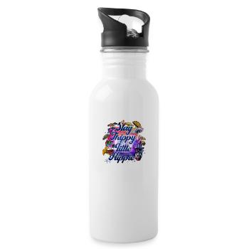 Stay Thippy little Hippie - Water bottle with straw - white - Right