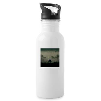 Lonely Voyager 005 - Trinkflasche mit integriertem Trinkhalm - Weiß - Rechts