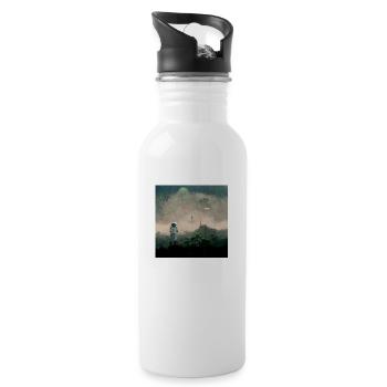 Lonely Voyager 019 - Trinkflasche mit integriertem Trinkhalm - Weiß - Rechts