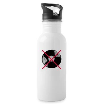 Forbidden Vinyl Record Music - Water bottle with straw - white - Right