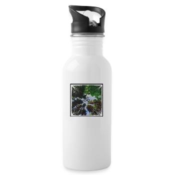 Infinity-Wald - Trinkflasche mit integriertem Trinkhalm - Weiß - Rechts