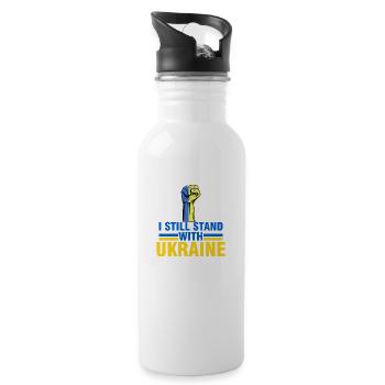 je suis encore soutiens Ukraine - support Ukraine - Gourde avec paille intégrée - blanc - Droite