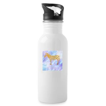Zebra - Trinkflasche mit integriertem Trinkhalm - Weiß - Rechts