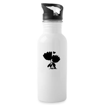 Fleurs Roses Symbole de la plante - Gourde avec paille intégrée - blanc - Droite