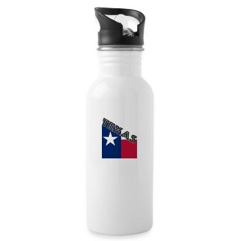 Texte du drapeau incliné du Texas - Gourde avec paille intégrée - blanc - Droite