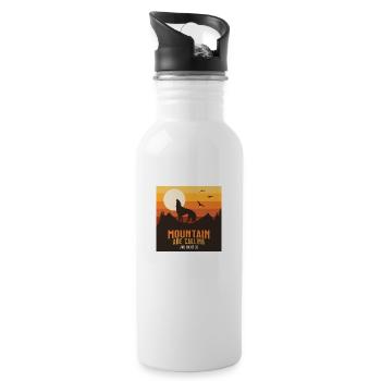 LA MONTAGNE APPELLE ET JE DOIS Y ALLER - Gourde avec paille intégrée - blanc - Droite