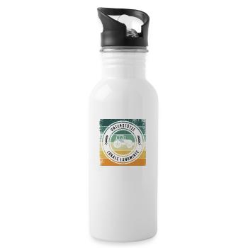 Lokale Landwirt Unterstützung Vintage - Trinkflasche mit integriertem Trinkhalm - Weiß - Rechts