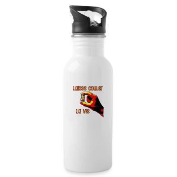 Let life flow - Water bottle with straw - white - Right