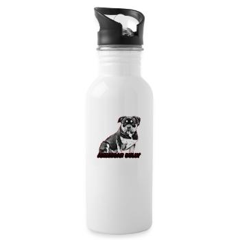 American Bully Pocket - Trinkflasche mit integriertem Trinkhalm - Weiß - Rechts