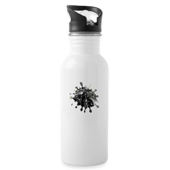 Motorrad splash SW - Trinkflasche mit integriertem Trinkhalm - Weiß - Rechts
