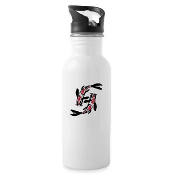 2 Koi Fish Nishikigoi - Water bottle with straw - white - Right