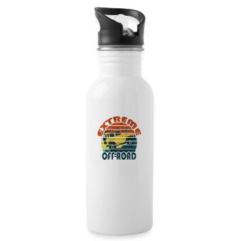 Extreme Off Road Retro Vintage Cartoon - Trinkflasche mit integriertem Trinkhalm - Weiß - Rechts