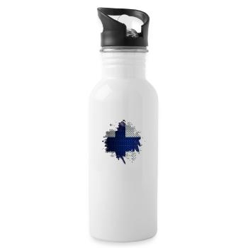 Finnland Suomi helsinki skandinavien wikinger - Trinkflasche mit integriertem Trinkhalm - Weiß - Rechts