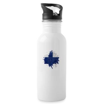 Finnland Suomi helsinki skandinavien wikinger - Trinkflasche mit integriertem Trinkhalm - Weiß - Rechts