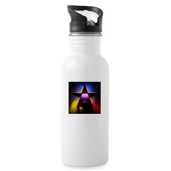 Star Abstract Photorealistic IV - Water bottle with straw - white - Right