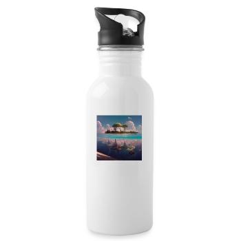 Peinture Future Paradise Island - Gourde avec paille intégrée - blanc - Droite