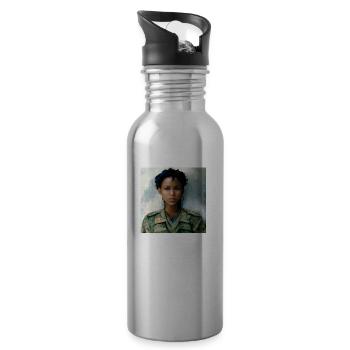 Schöne US Army Combat Medical Painting - Trinkflasche mit integriertem Trinkhalm - Lightsilver - Rechts