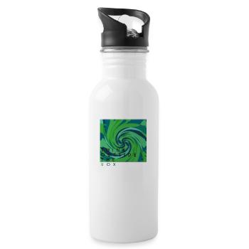 Denken Sie über den Tellerrand hinaus positive Gedanken glücklich - Trinkflasche mit integriertem Trinkhalm - Weiß - Rechts
