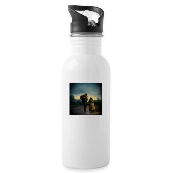 Ukrainischer Soldat, Der Nach Hause Kommt - Trinkflasche mit integriertem Trinkhalm - Weiß - Rechts