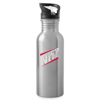 me sarcastic never quote - Water bottle with straw - silver - Right