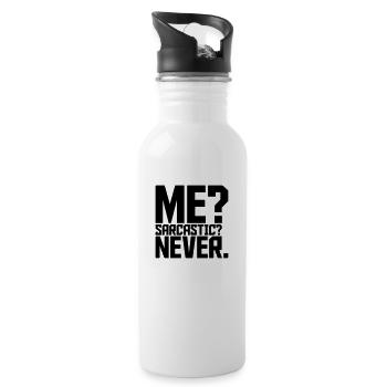 me sarcastic never Zitat - Trinkflasche mit integriertem Trinkhalm - Weiß - Rechts
