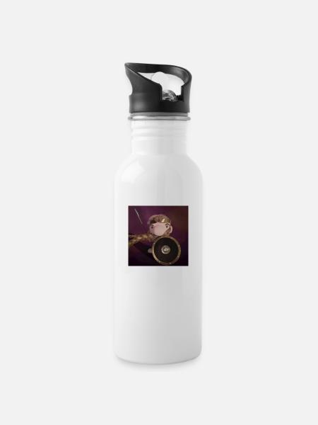 XList Wikingergott Freya - Trinkflasche mit integriertem Trinkhalm - Weiß