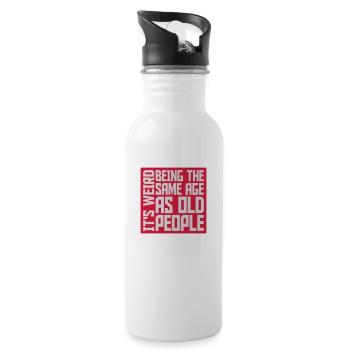 being old people age - Water bottle with straw - white - Right
