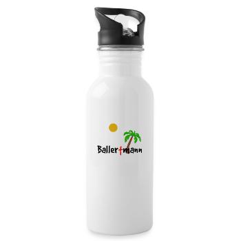 ballertmann - Trinkflasche mit integriertem Trinkhalm - Weiß - Rechts
