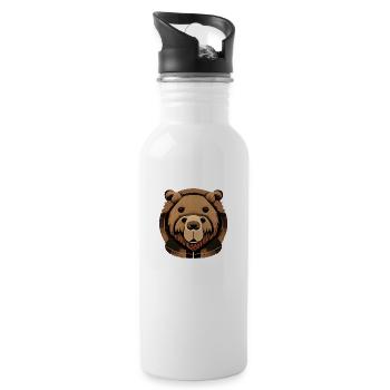 Doppelbär - Trinkflasche mit integriertem Trinkhalm - Weiß - Rechts