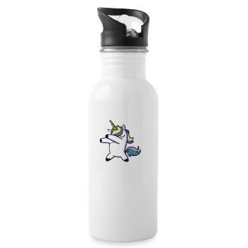 Dabbing Licorne Dabbendes Licorne Dab Idée cadeau - Gourde avec paille intégrée - blanc - Droite