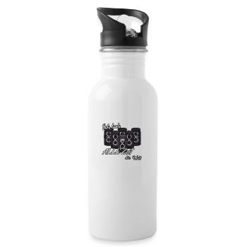 Ich hab alle Zeit der Welt - Sanduhren Lebenszeit - Trinkflasche mit integriertem Trinkhalm - Weiß - Rechts