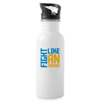 fight like ukrainians quote - Water bottle with straw - white - Right