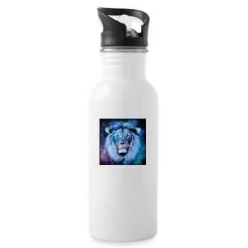 SURREAL LION 3 - Water bottle with straw - white - Right