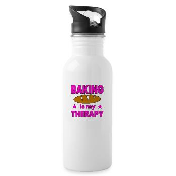Bake - Water bottle with straw - white - Right