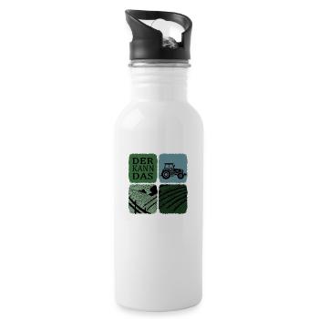 Traktorfahrer Traktor kann das Erntezeit - Trinkflasche mit integriertem Trinkhalm - Weiß - Rechts