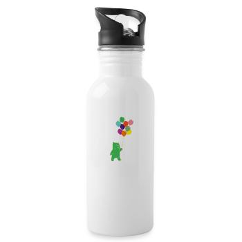 Birthday Gummy Bears Balloons Child Gift - Water bottle with straw - white - Right