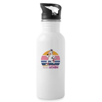 Laufshirt Thema Hindernislauf mud muddy run lauf - Trinkflasche mit integriertem Trinkhalm - Weiß - Rechts