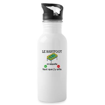 le babyfoot m appelle / humour baby-foot - Gourde avec paille intégrée - blanc - Droite