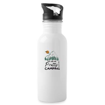 Just call me Pretty and take me Camping - Water bottle with straw - white - Right