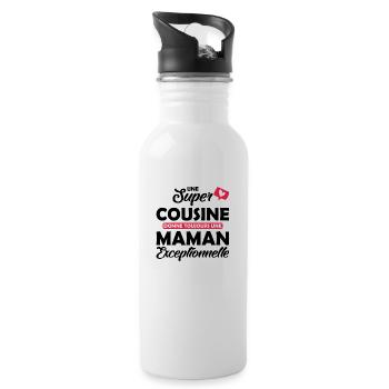 super cousine - maman exceptionnelle - Gourde avec paille intégrée - blanc - Droite