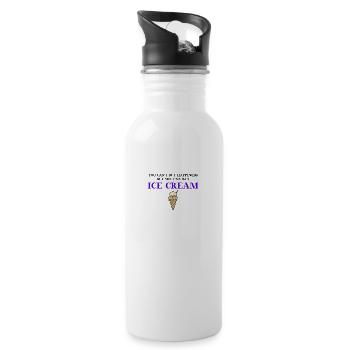 Idée cadeau crème glacée drôle - Gourde avec paille intégrée - blanc - Droite