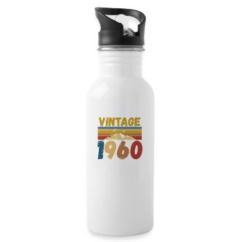 vintage 1960 - Water bottle with straw - white - Right