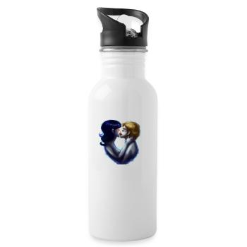 LGBT Queer kiss 🌈🌈 - Water bottle with straw - white - Right