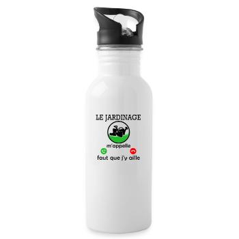 le jardinage m appelle / humour jardinière - Gourde avec paille intégrée - blanc - Droite