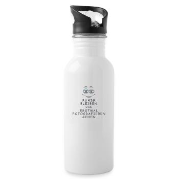 Fotografieren gehen - Trinkflasche mit integriertem Trinkhalm - Weiß - Rechts