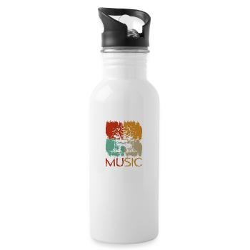 Schlagzeug Schlagzeuger Schlagzeug Schlagzeuger - Trinkflasche mit integriertem Trinkhalm - Weiß - Rechts