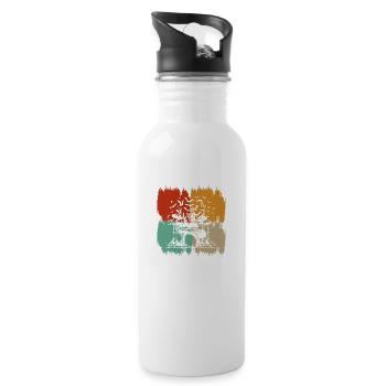 Schlagzeug Schlagzeuger Schlagzeug Schlagzeuger - Trinkflasche mit integriertem Trinkhalm - Weiß - Rechts