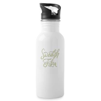 Sweden Sverige Viking Norden Scandinavia - Water bottle with straw - white - Right
