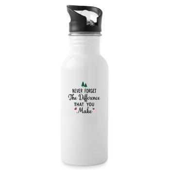 Never Forget the Difference that you Make - Water bottle with straw - white - Right