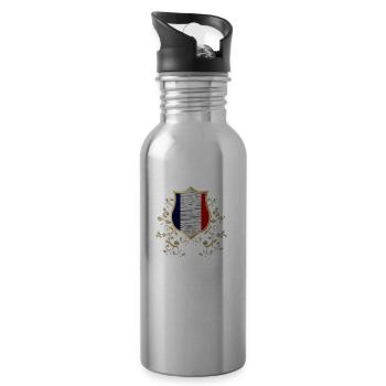 France French Paris France Europe Eiffel Tower - Water bottle with straw - silver - Right
